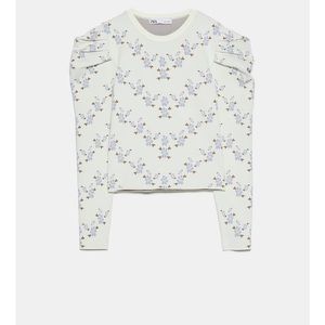 Zara floral sweater NWT
